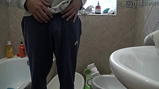 twisted stepmother secretly watches stepson shower, touching herself in kinky voyeur thrill