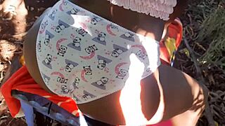 I found a beautiful brunette latina and enjoyed her outdoors.