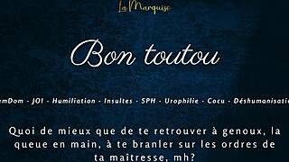 French Femdom Gives Jerk Off Instructions In Humiliating Cuckold Scenario