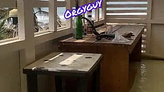 Pussy View At Beach Resort Outdoor Flash!