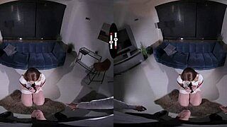 dark room vr - redhead punished with shaved pussy handjob and blowjob pov 😏