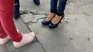 Beautiful princess in stylish slippers