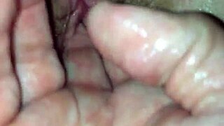 Teen blonde inserts cucumber in tight hole