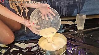 Alice Maze prepares dirty Valentine's cake with milk spew in ass, anal fisting, deepthroat, and rough ass fucking with vomit.