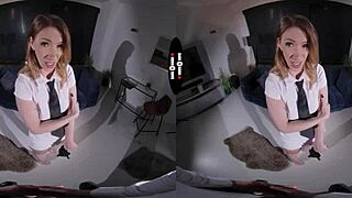 dark room vr - redhead punished with shaved pussy handjob and blowjob pov 😏