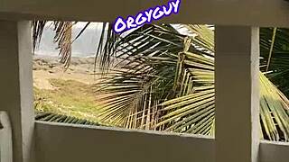 Pussy View At Beach Resort Outdoor Flash!