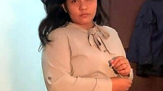 Asian woman performs strip tease