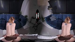 dark room vr - redhead punished with shaved pussy handjob and blowjob pov 😏