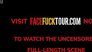 Busty tattooed blonde cock slut gets rough face fucked. She feels the intense domination in this homemade sex tape.