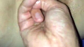 Teen blonde inserts cucumber in tight hole