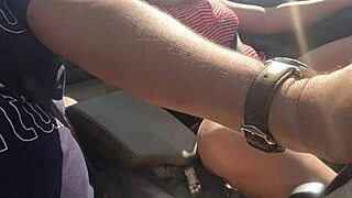 Hot Blonde Squirts While Dildo Fucking Herself In Convertible On Highway!