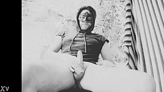 bad wolf28 strips for a sensual handjob in pov