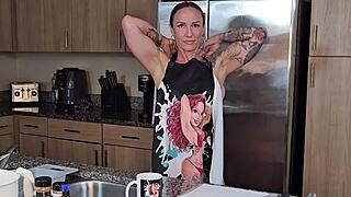 Naked Cooking of Sweet Potato Pie with Tattooed Beauty