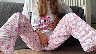 my stepsister’s small boobs bounce as i finger her wet pussy close up