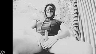 bad wolf28 strips for a sensual handjob in pov