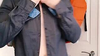 English bull scrubs up well shirt and jeans gets stripped bare