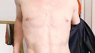 English bull scrubs up well shirt and jeans gets stripped bare