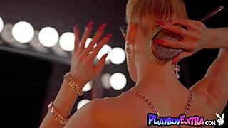 skinny blonde milf miranda strips in slutty burlesque outfit