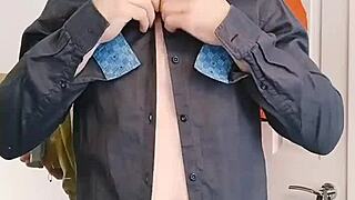 English bull scrubs up well shirt and jeans gets stripped bare