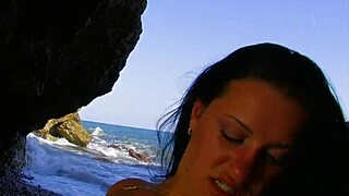 I watched this tattooed brunette mom in stockings get bent over and pounded on a beach. She loved every doggy thrust!