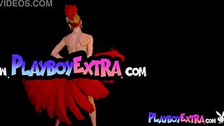 skinny blonde milf miranda strips in slutty burlesque outfit