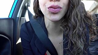 latina joi in uber: drink my milk and cum in mouth!