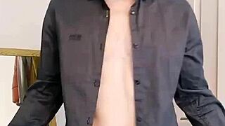 English bull scrubs up well shirt and jeans gets stripped bare