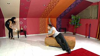 Wow, horny brunette takes first anal with huge cock! Her petite body loves it.