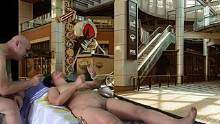 Teasing Sex Preview In Shopping Mall With Natural Tits