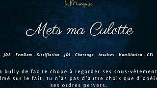 Put on my panties for french femdom sissification audio joi cei