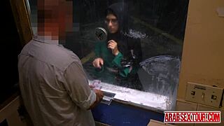 Arab chick slips into a hotel room for rough doggystyle pounding. She craves that monster cock hard.