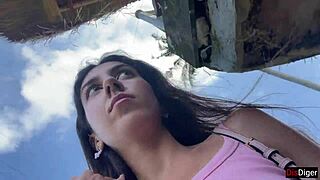 cute girl, eat that burger with cum on face