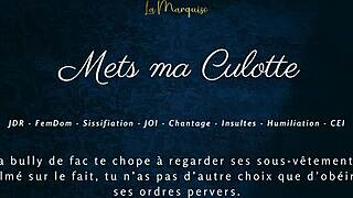 Put on my panties for french femdom sissification audio joi cei