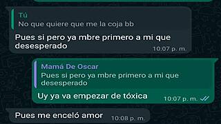 WhatsApp chat with my friend oscar's boss, i fuck her again... oops