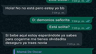 WhatsApp chat with my friend oscar's boss, i fuck her again... oops