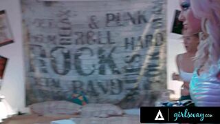 Yo, futuristic milf steals nerdy girls’ virginity in rough threesome! 🔥