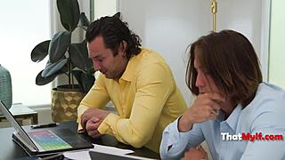 Steamy Threesome Settles the Score with Annoying Milf Boss in Office