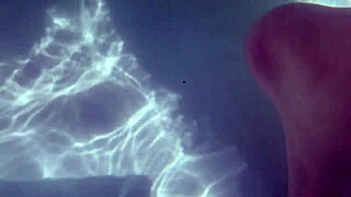 Descriptive Underwater Creampie with Dildo in Shaved Babe's Pussy Close Up