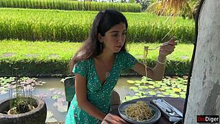 Cumwalk Dare in Public Cafe With Sperm on Face