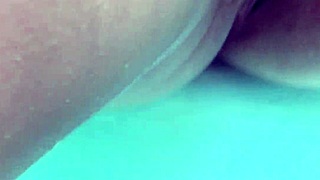 Descriptive Underwater Creampie with Dildo in Shaved Babe's Pussy Close Up