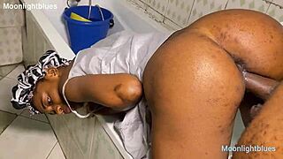 Horny Housewife Fucks BBC Plumber in Bathroom While Moaning Loud. Poolside Action Turns Wild.