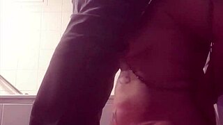 Humiliating piss shower and blowjob for slave 😈