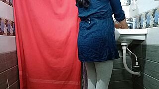 Secretary Bent Over by Single Boss in Office Bathroom Rough Fuck