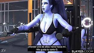 Widowmaker gets wild blowjob and creampie with monster cock 😈