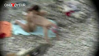 Beach Voyeur Catches Round Booty Babe Swallowing Cum in Public