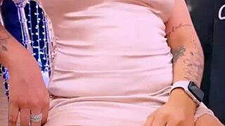 casual wife showing off at friend's wedding event