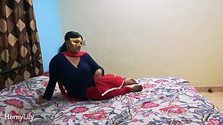 indian milf bhabhi endures rough mouth fucking in closeup pov, eagerly taking cum inside her mouth.