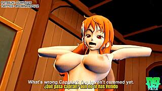 nami gets pounded hard by luffy in anime style