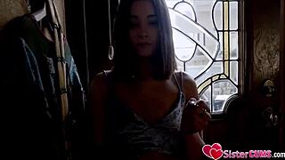 punished stepsis aria lee sucks old cock in garage