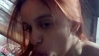 i'm sucking this big cock with care, feeling the cum build up in my mouth